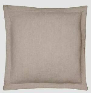 LEVTEX HOME WASHED LINEN NATURAL EUROPEAN Pillow King SHAM WITH FLANGE Grey